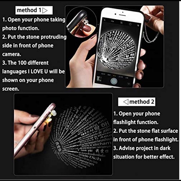 Projection Necklace I Love You-100 Languages - Picture 4 of 4